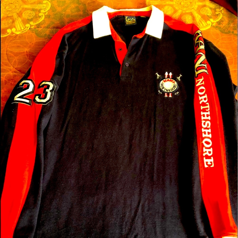 Karl Kani Button Front Sport Crest Rugby Pullover